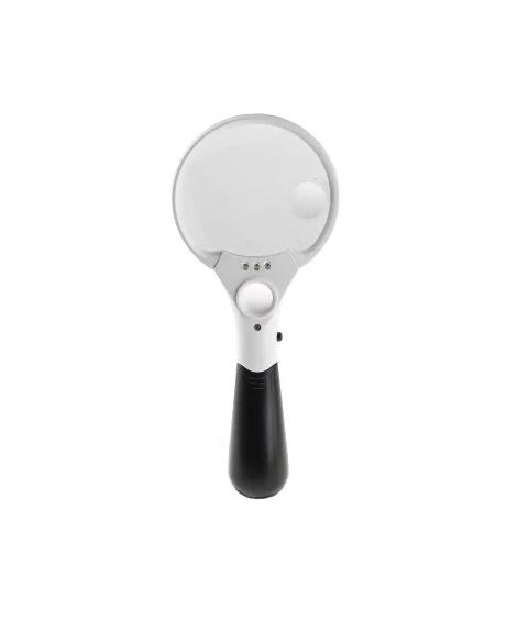 Lupa ligera blanca, 3X, diametro 90mm, con luz